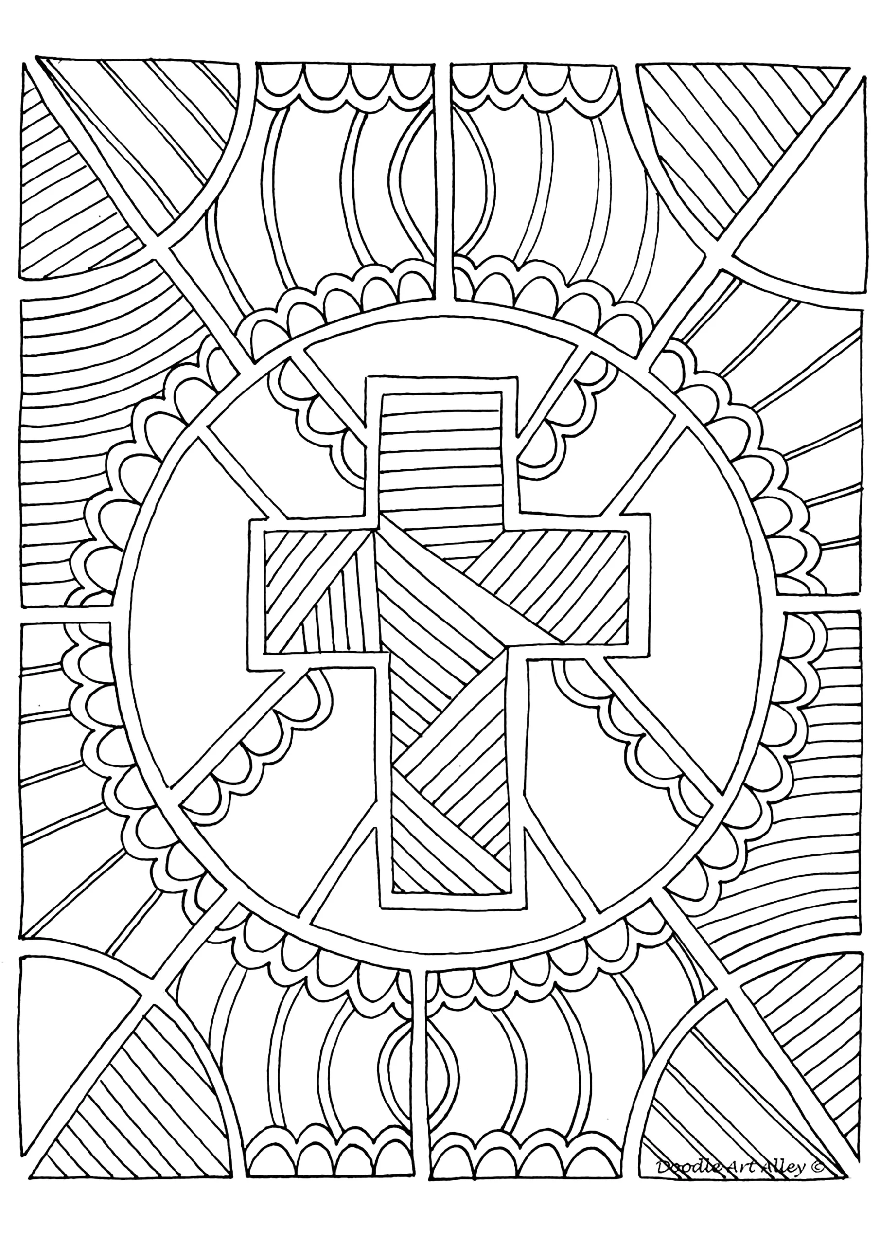 The Cross Symbol Of Christianity Christianity Coloring Pages