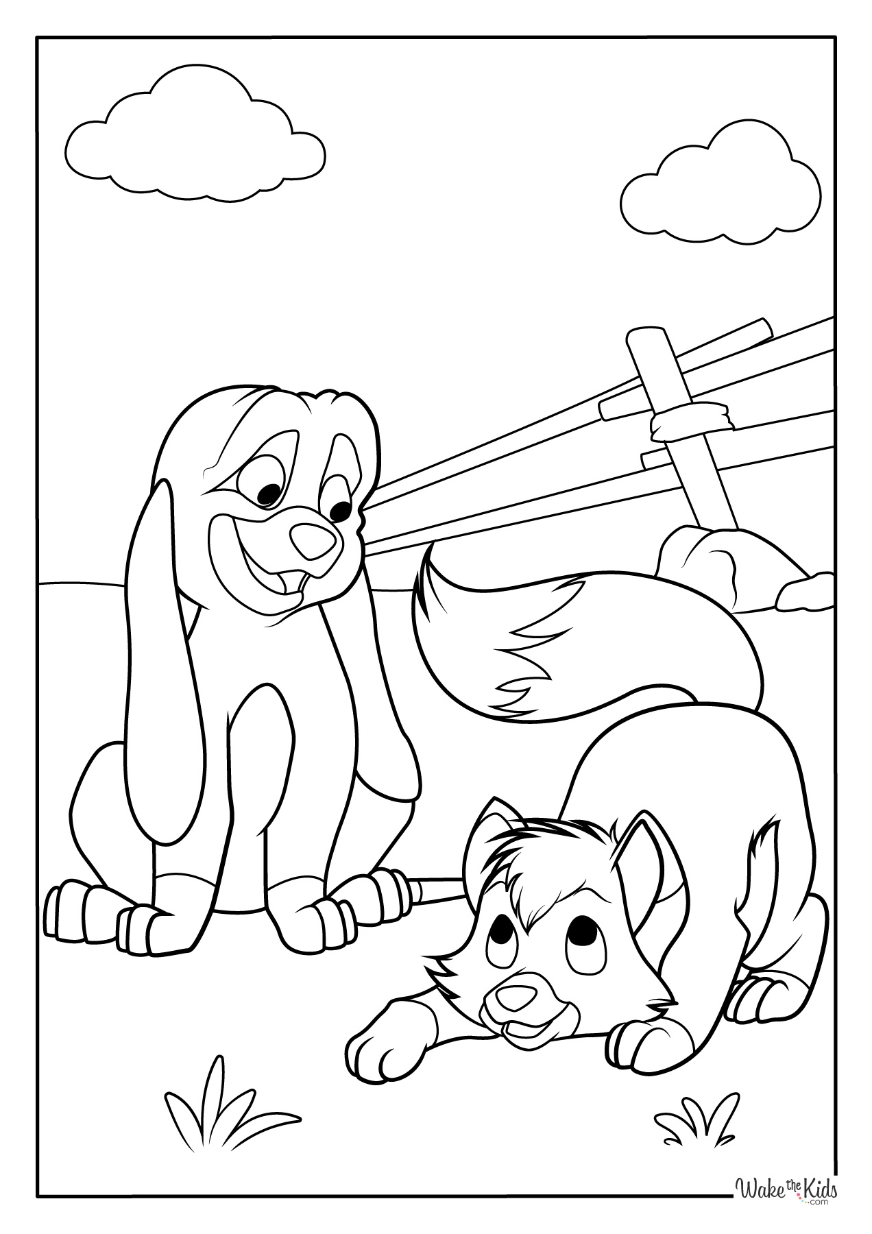 The Fox And The Hound Coloring Pages Free Printable PDFs WakeTheKids