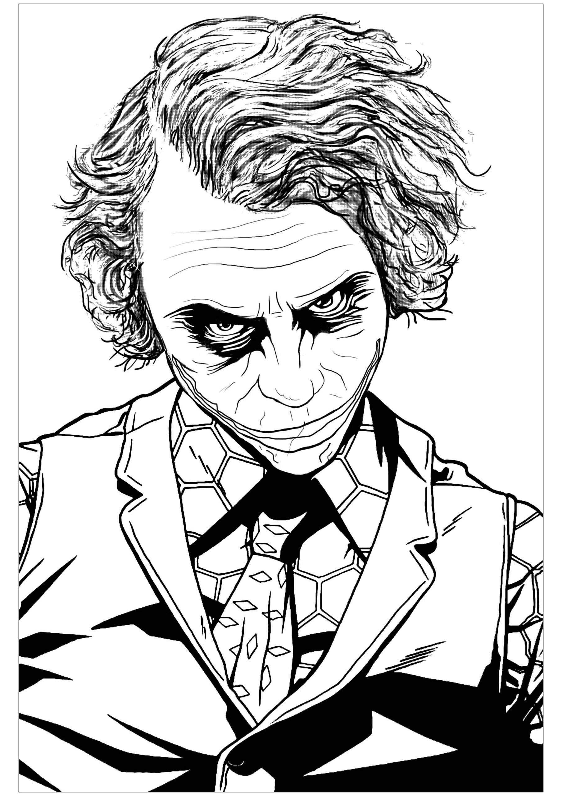 The Joker Heath Ledger Movie Coloring Pages The Joker Heath Ledger Movie Coloring Pages