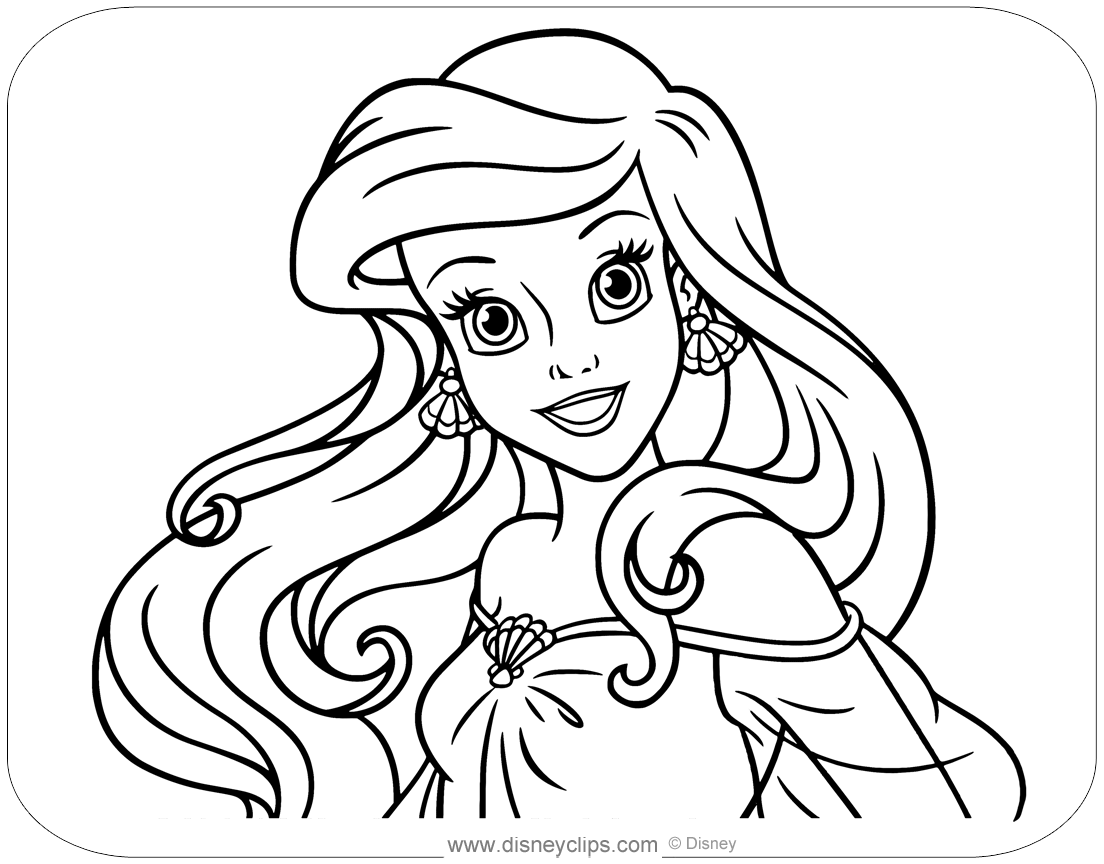 Coloring Pages Ariel Little Mermaid Printable