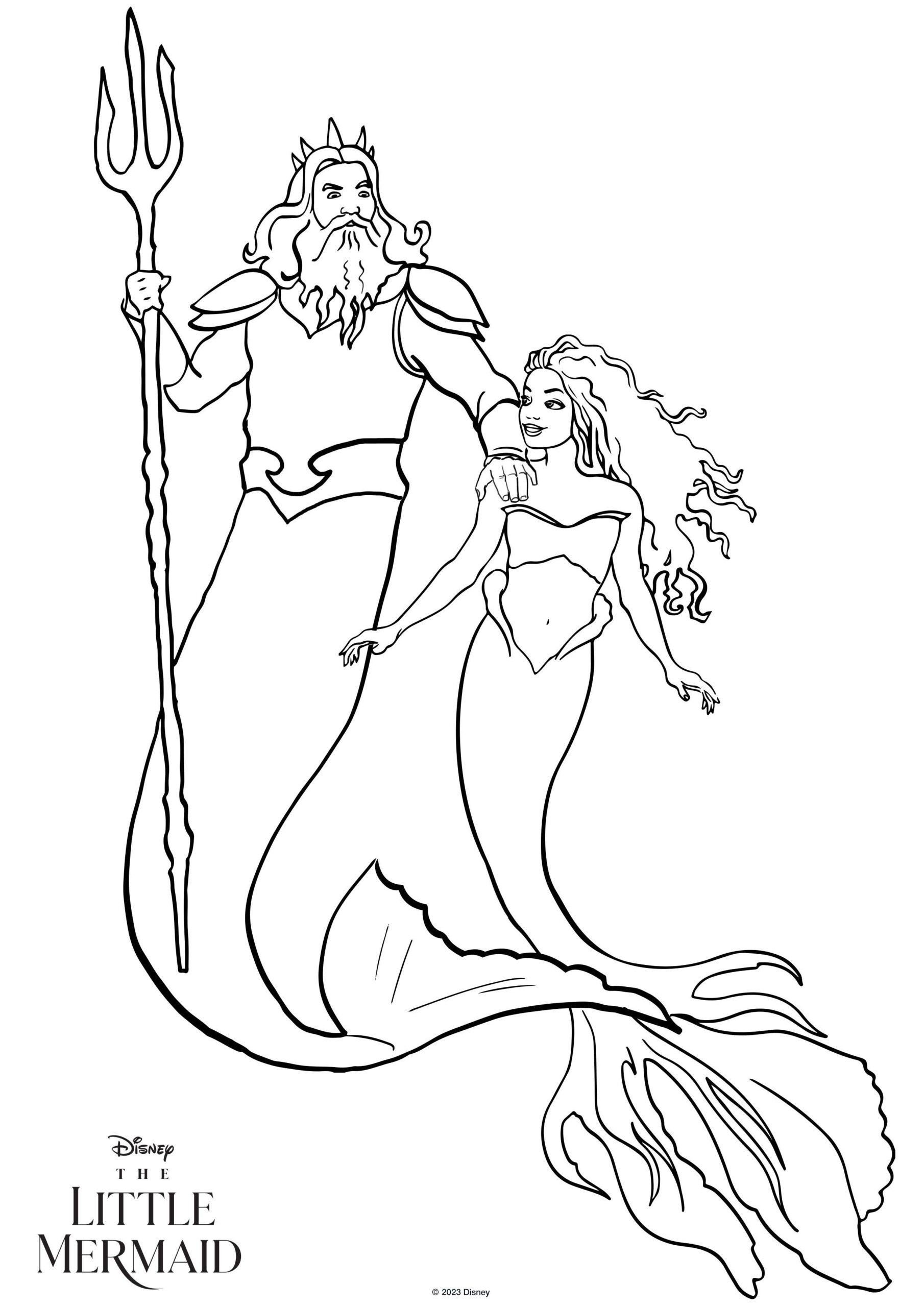 The Little Mermaid Live Action Movie 2023 Coloring Pages With Ariel Halle Bailey YouLoveIt