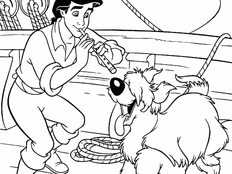 The Little Mermaid While Prince Eric Plays The Flute Max Dances On The Deck Of The