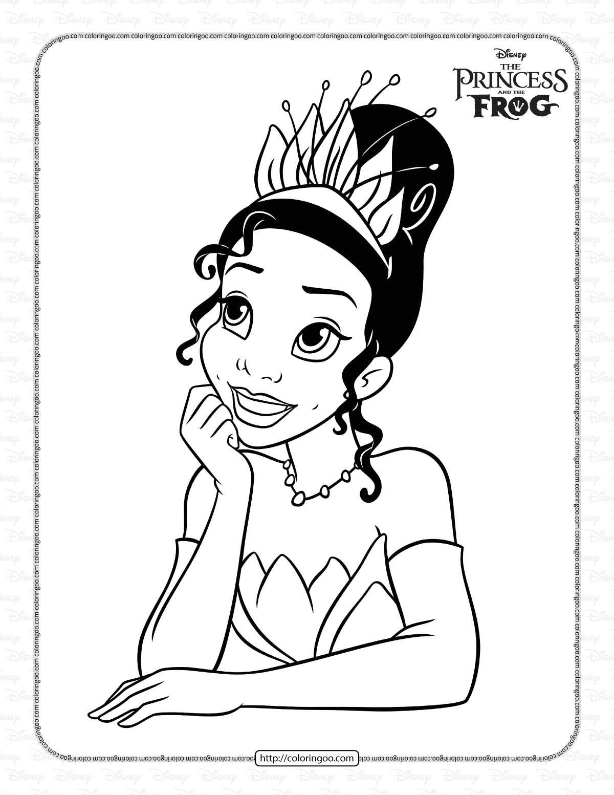 Tiana Princess And The Frog Coloring Pages Tiana Princess And The Frog Coloring Pages