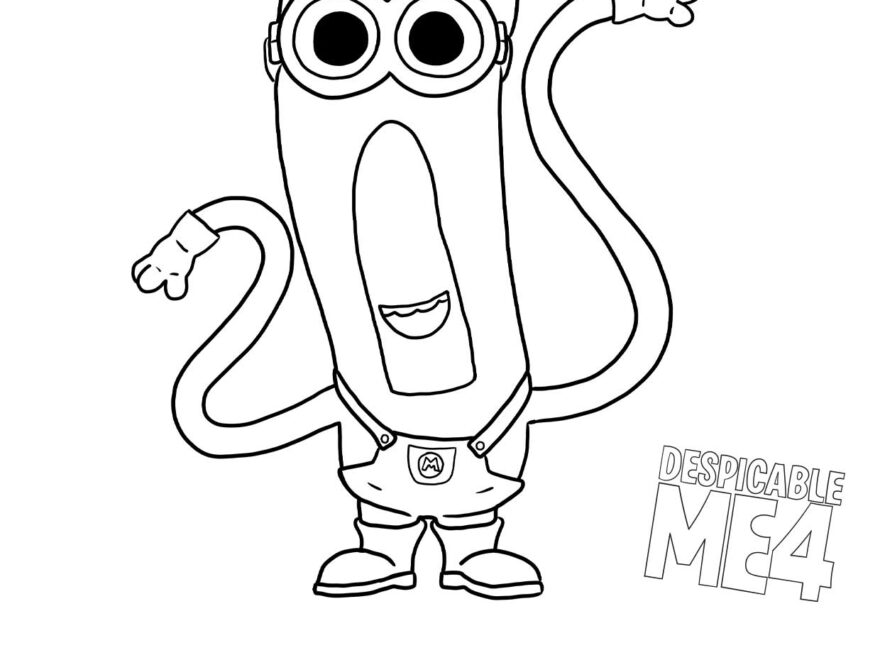 Tim Mega Minion Despicable Me 4 Coloring Pages For Kids