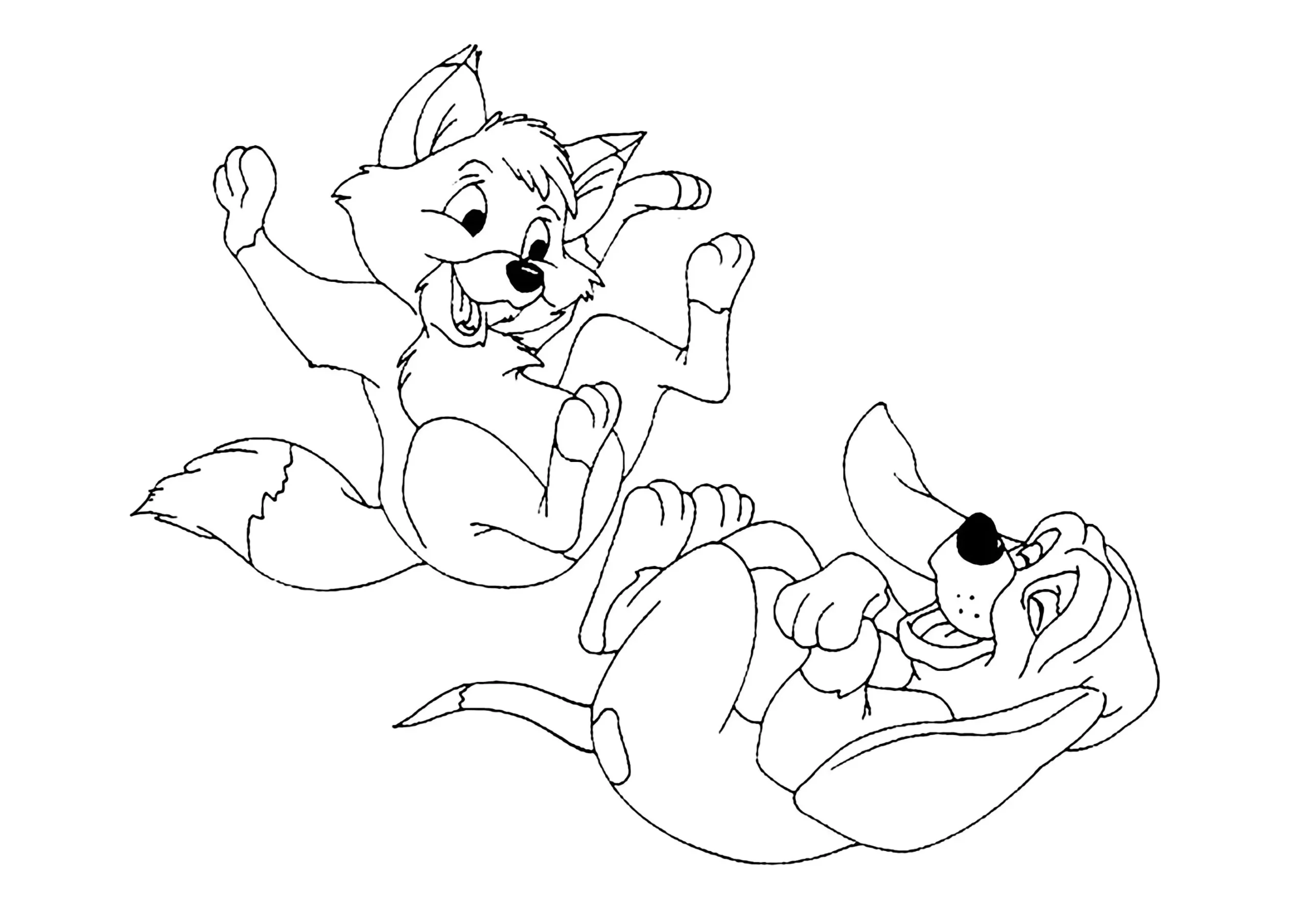 Fox And The Hound Fall Coloring Pages