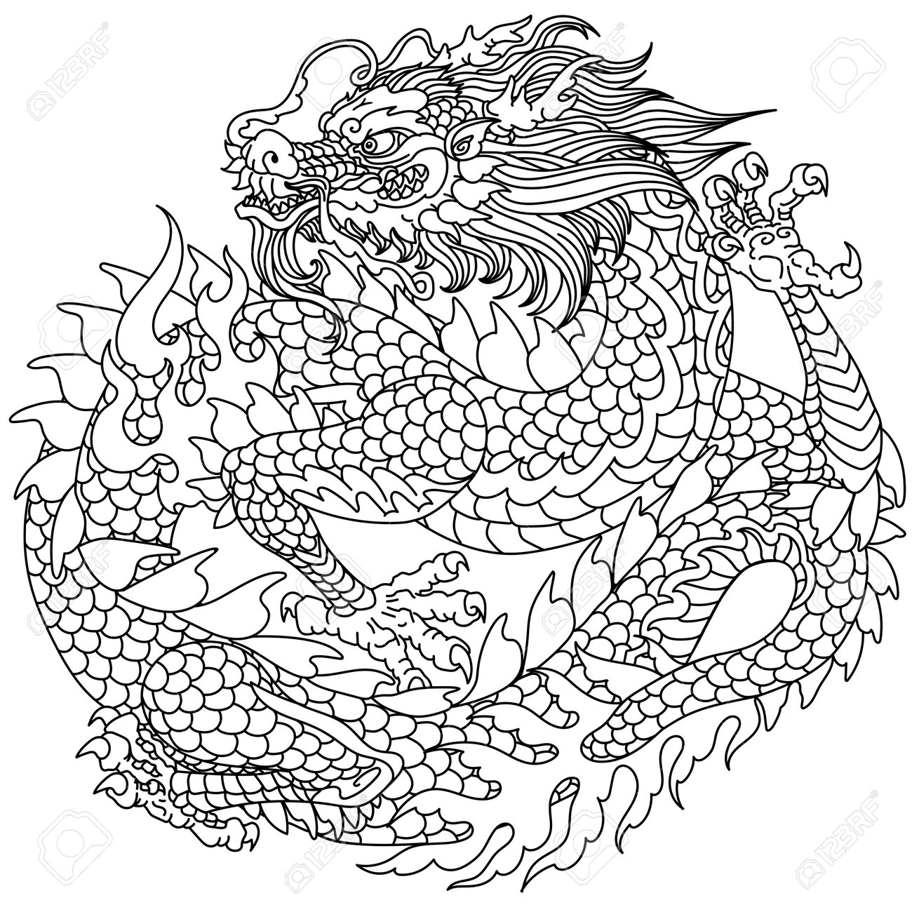 Traditional Chinese Or East Asian Dragon Outline Vector Illustration Royalty Free SVG Cliparts Vectors And Stock Illustration Image 165410477 Traditional Chinese Or East Asian Dragon Outline Vector Illustration Royalty Free SVG Cliparts Vectors And Stock Illustration Image 165410477