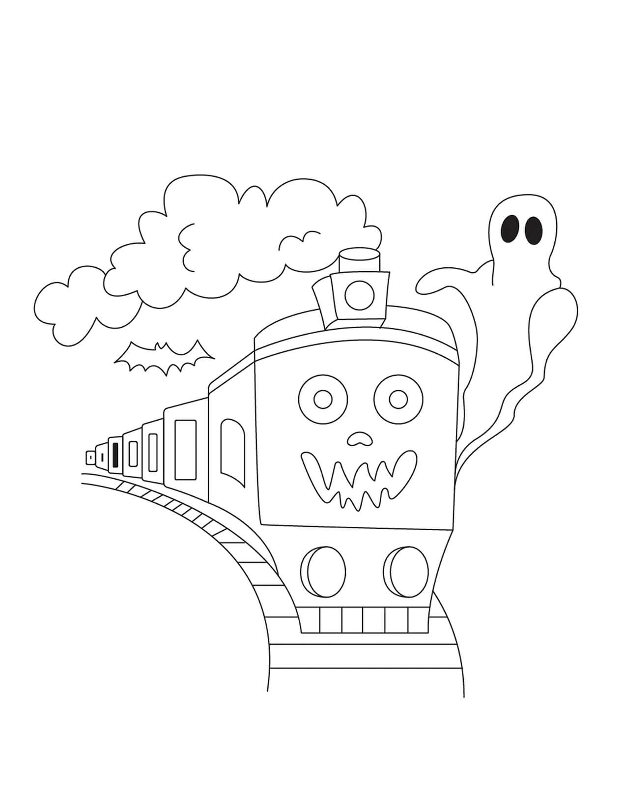 Halloween Train Coloring Pages