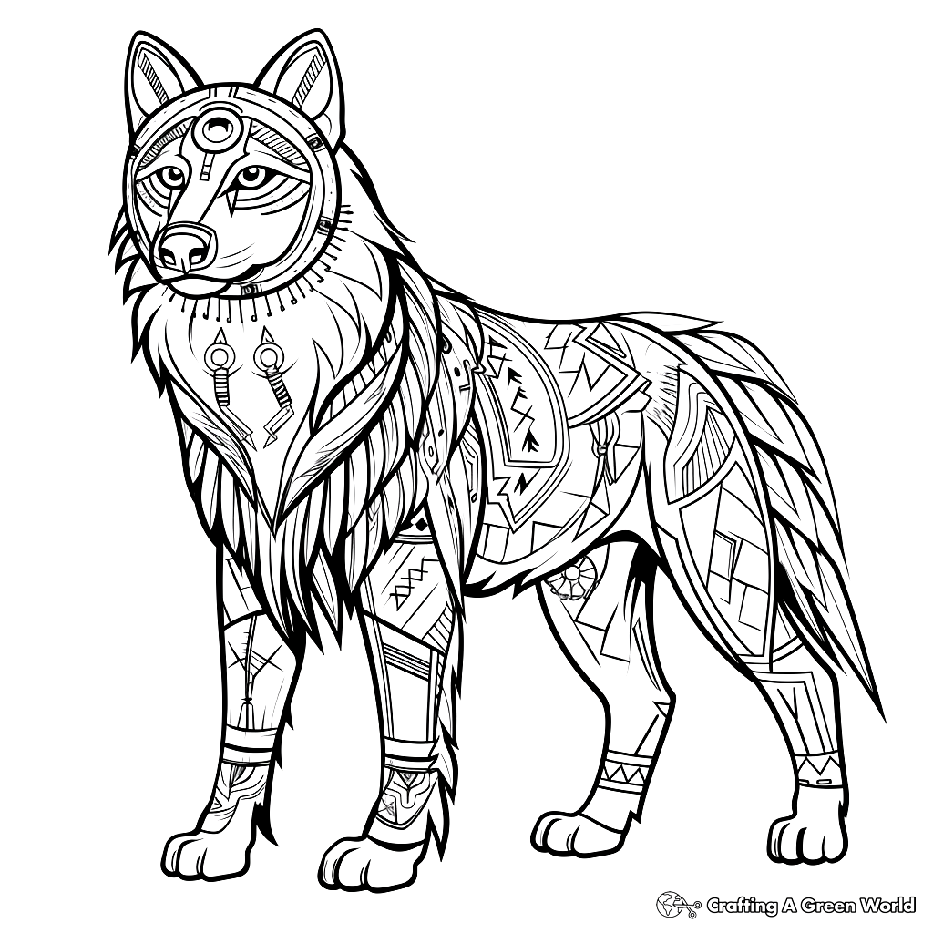 Tribal Inspired Design Wolf Coloring Pages Free Printable Tribal Inspired Design Wolf Coloring Pages Free Printable