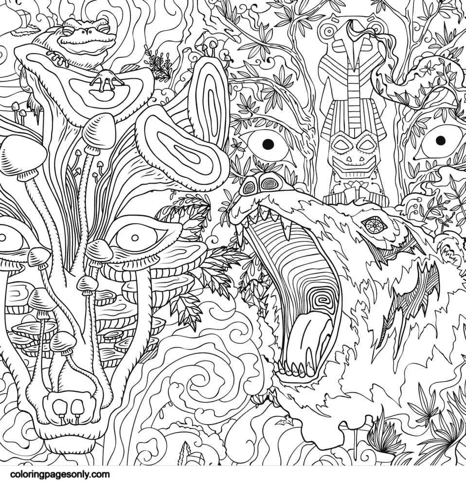 Trippy Nature Coloring Pages Trippy Nature Coloring Pages