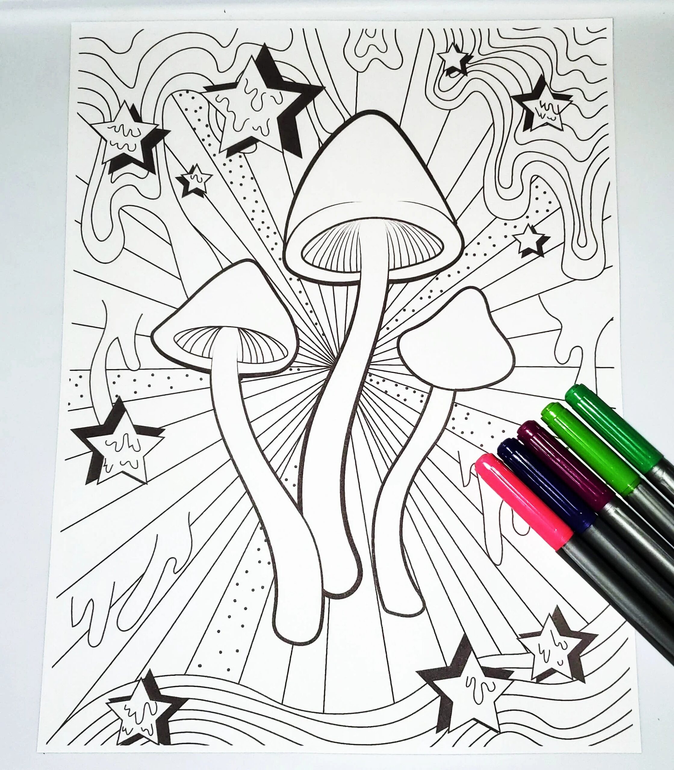 Trippy Magic Mushrooms Digital Instant Download Coloring Page Etsy Trippy Magic Mushrooms Digital Instant Download Coloring Page Etsy