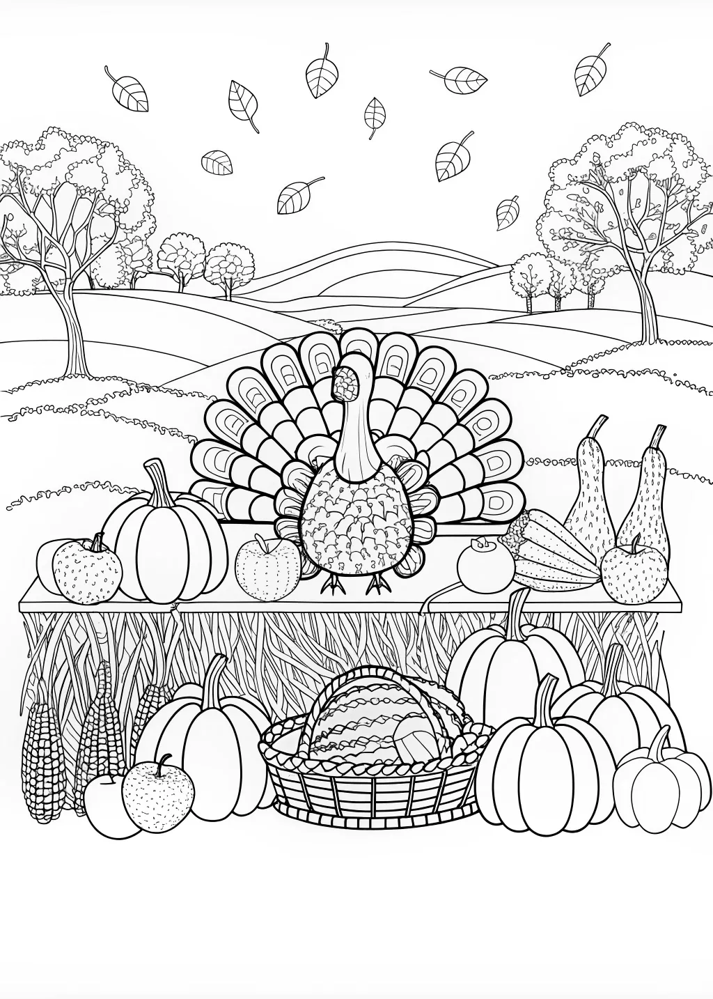 Turkey Coloring Pages For Adults