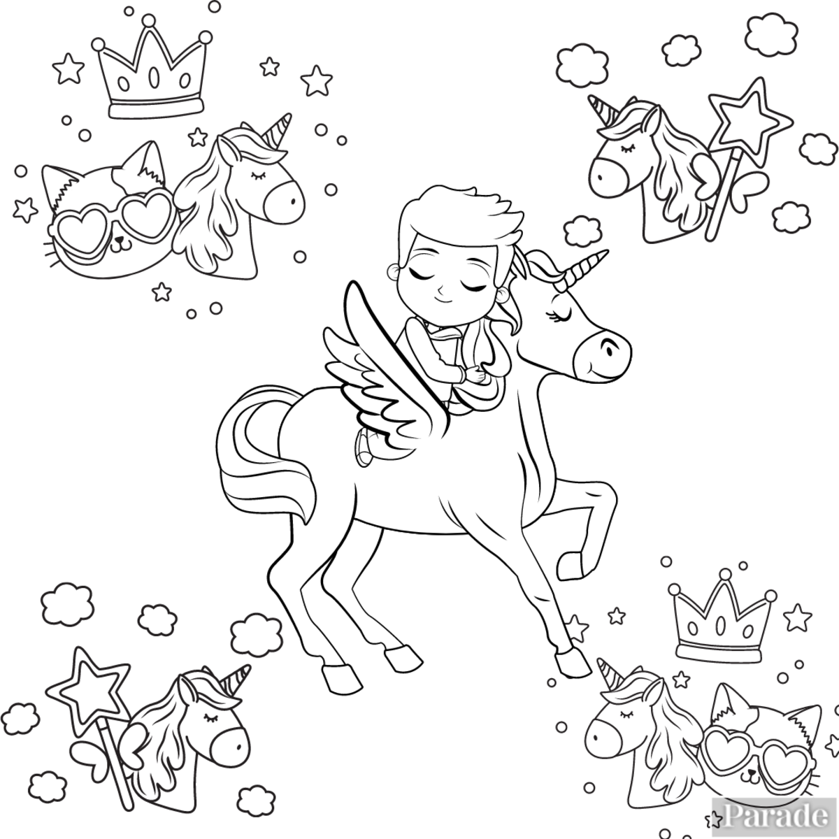 Baby Boy Unicorn Coloring Pages Printable
