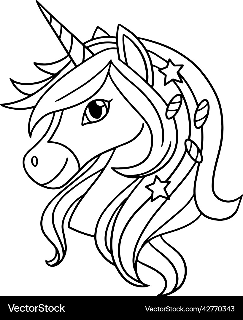 Cute Unicorn Face Coloring Pages