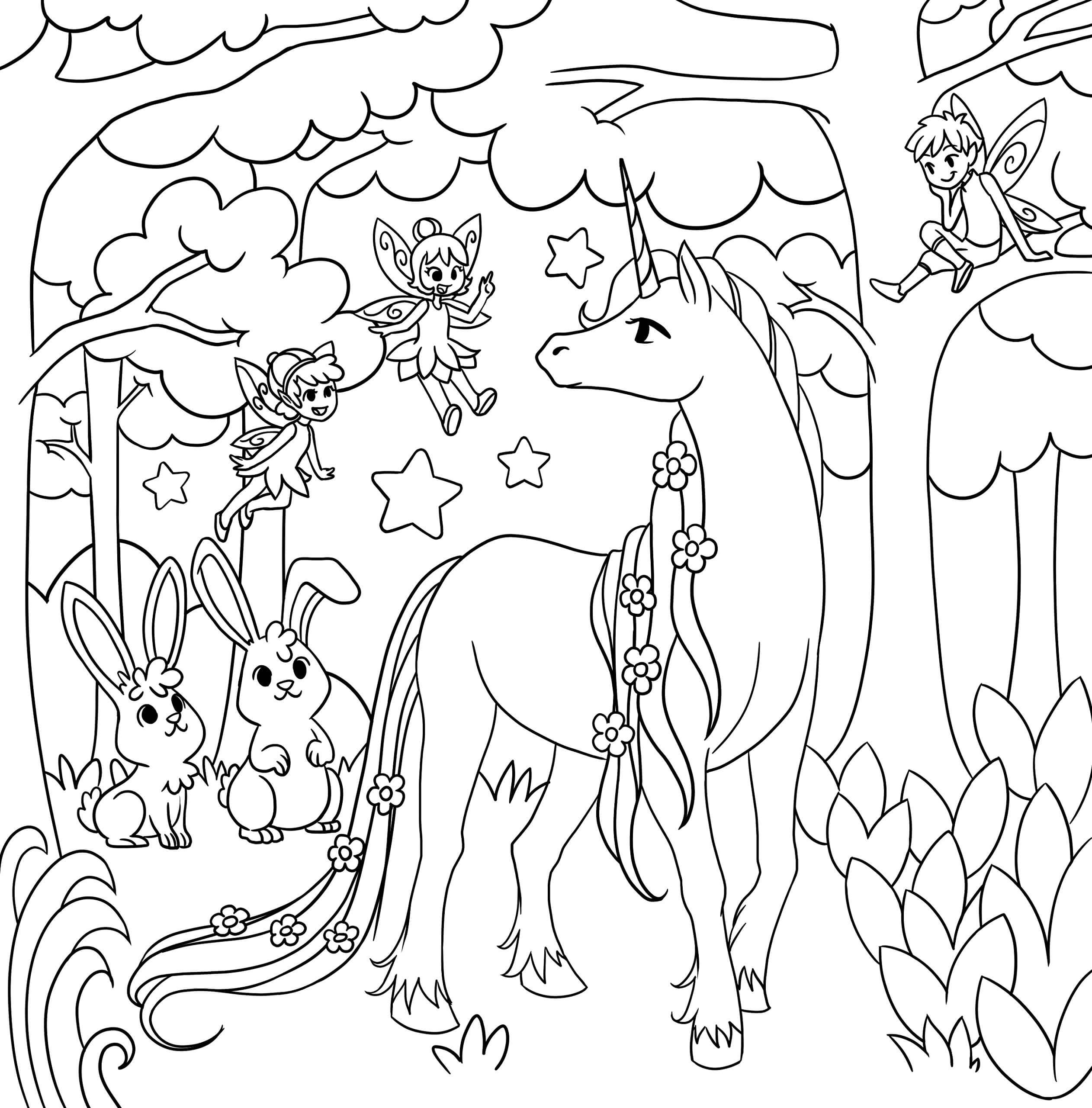 Unicorn Magic Forests Coloring Page Download Print Or Color Online For Free Unicorn Magic Forests Coloring Page Download Print Or Color Online For Free