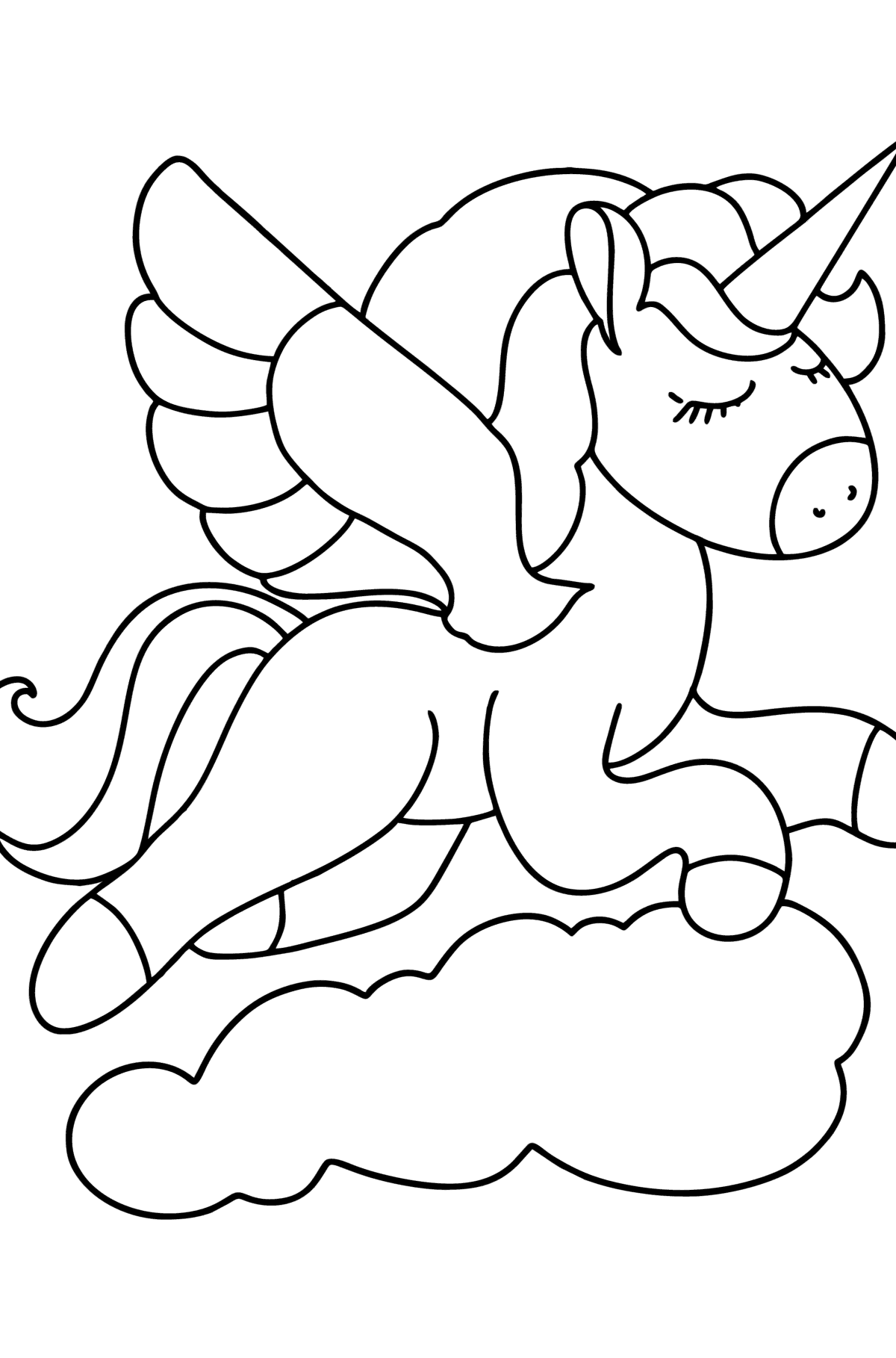 Unicorn With Wings Coloring Page Online And Print For Free Unicorn With Wings Coloring Page Online And Print For Free
