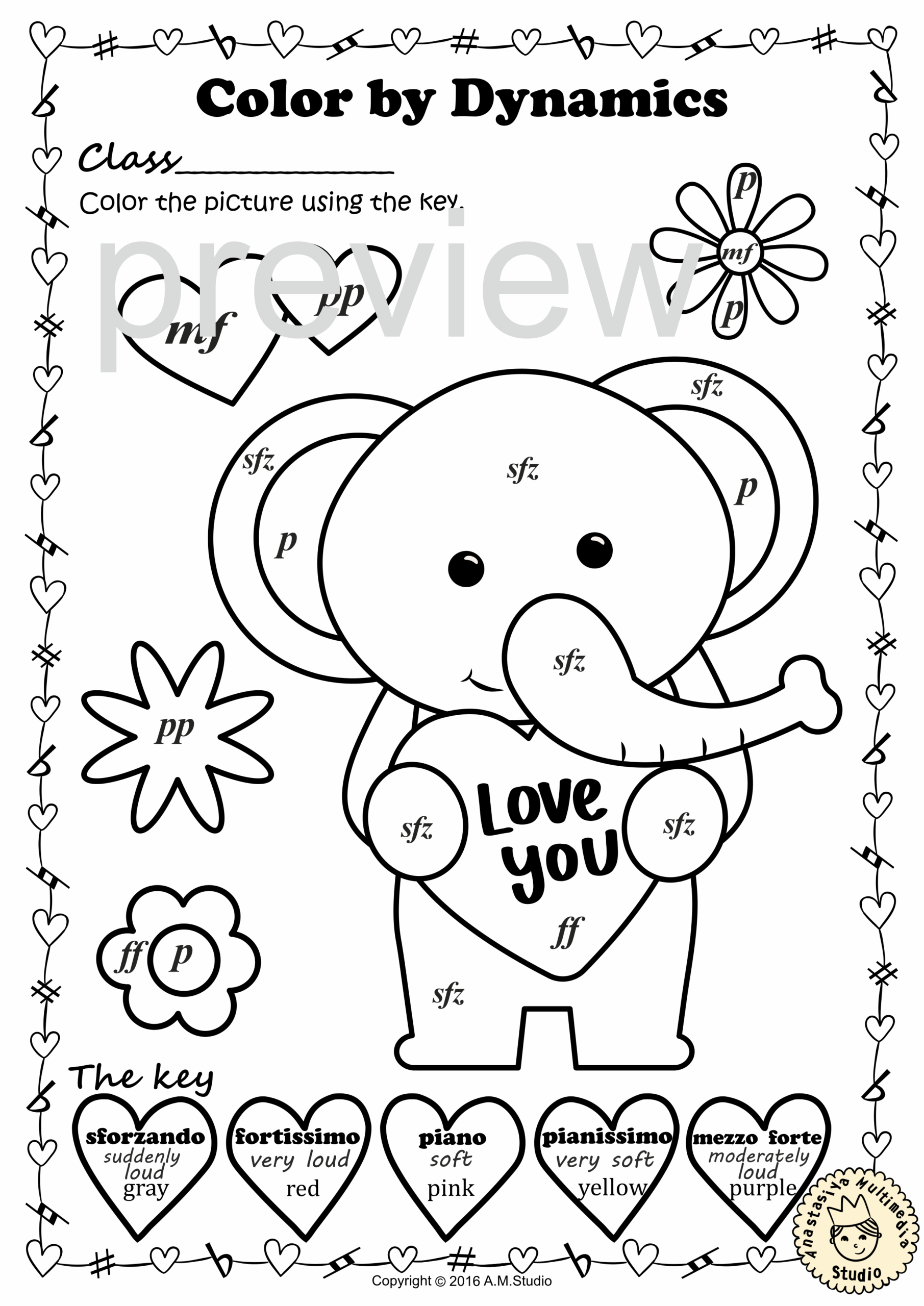 Valentine s Day Music Coloring Pages Color By Dynamics Made By Teachers Valentine s Day Music Coloring Pages Color By Dynamics Made By Teachers
