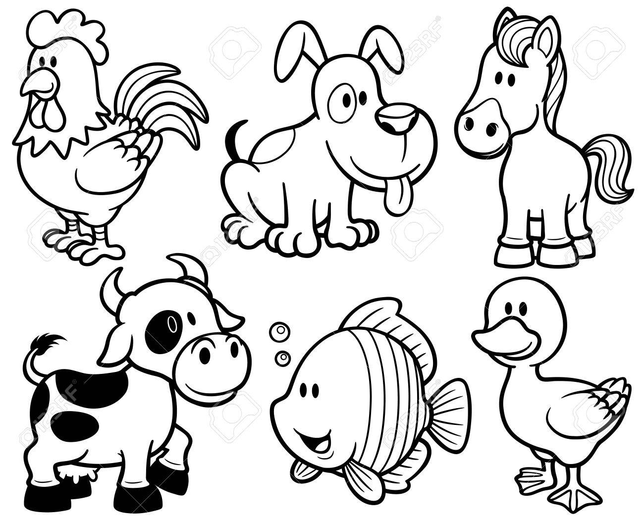 Vector Illustration Of Animals Cartoon Coloring Book Royalty Free SVG Cliparts Vectors And Stock Illustration Image 34079331 
