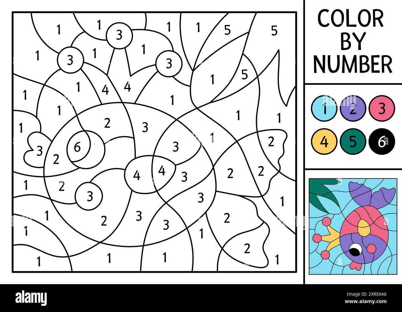 Fish Color By Number Coloring Pages Fish Color By Number Coloring Pages
