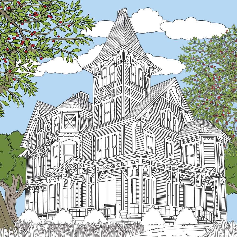 Victorian House Coloring Poster Large Coloring Posters Victorian House Coloring Poster Large Coloring Posters