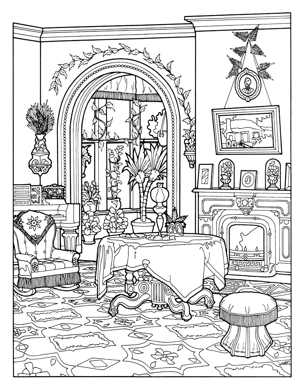 House Interior Coloring Pages House Interior Coloring Pages