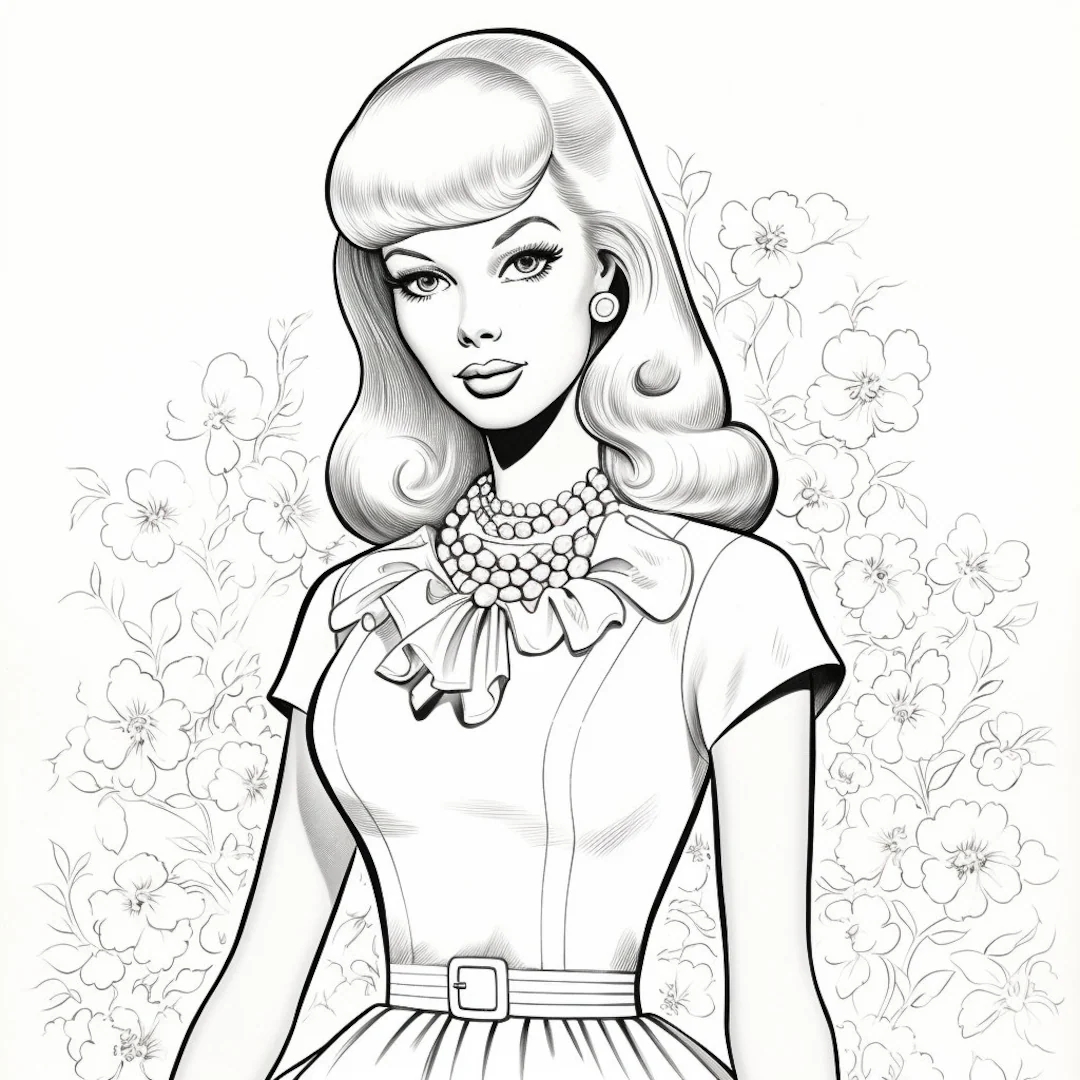 Vintage Barbie Coloring Pages Digital Download Set Of 10 Etsy Vintage Barbie Coloring Pages Digital Download Set Of 10 Etsy