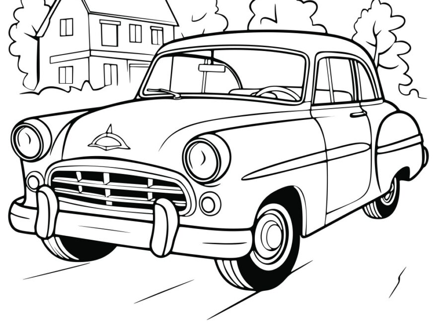 Vintage Car Coloring Page Royalty Free Vector Image