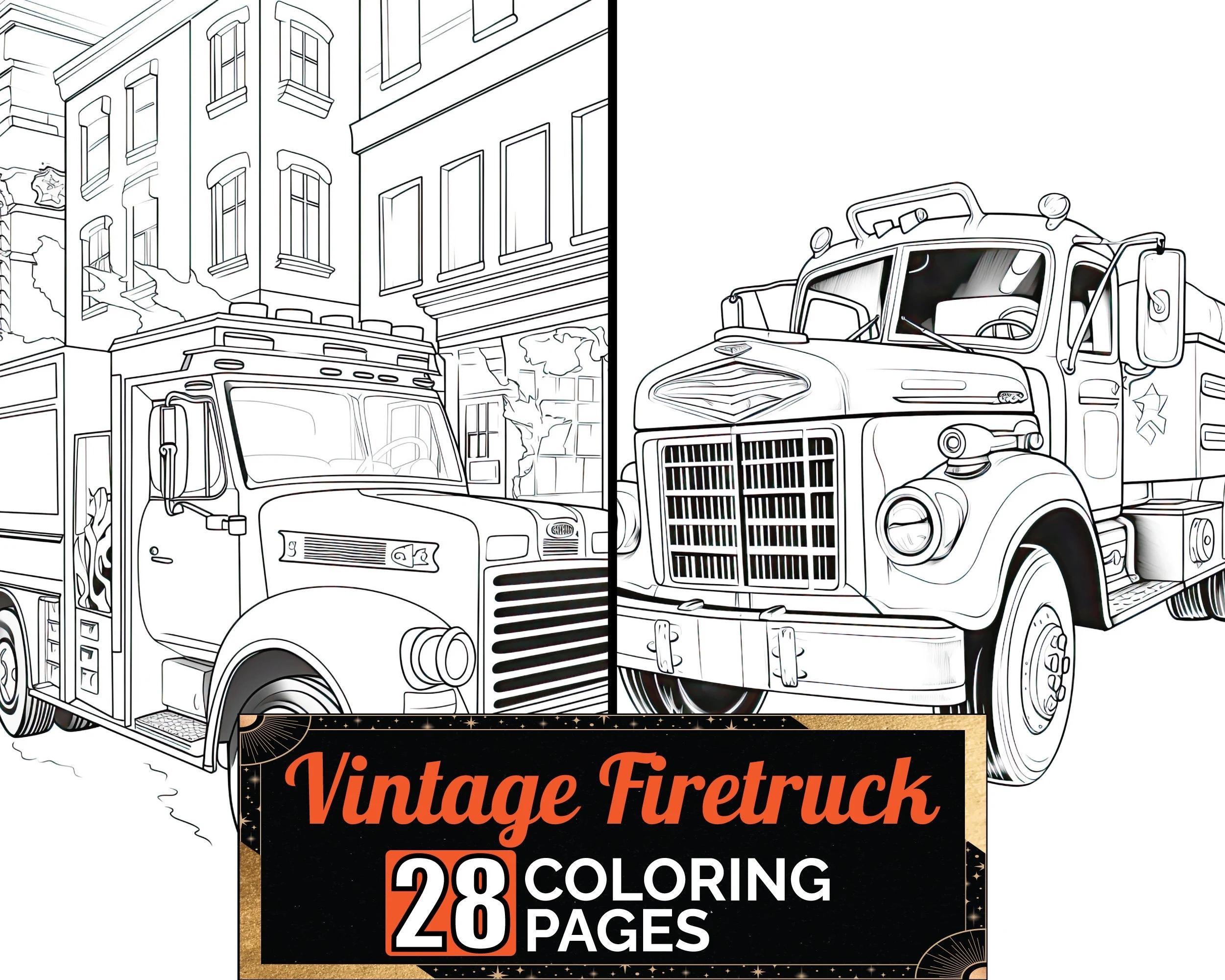 Vintage Fire Truck In City Coloring Book 28 Detail Greyscale Adult Kids Colouring Page A4 Size Sheet Printable Digital PDF Download Etsy Vintage Fire Truck In City Coloring Book 28 Detail Greyscale Adult Kids Colouring Page A4 Size Sheet Printable Digital PDF Download Etsy