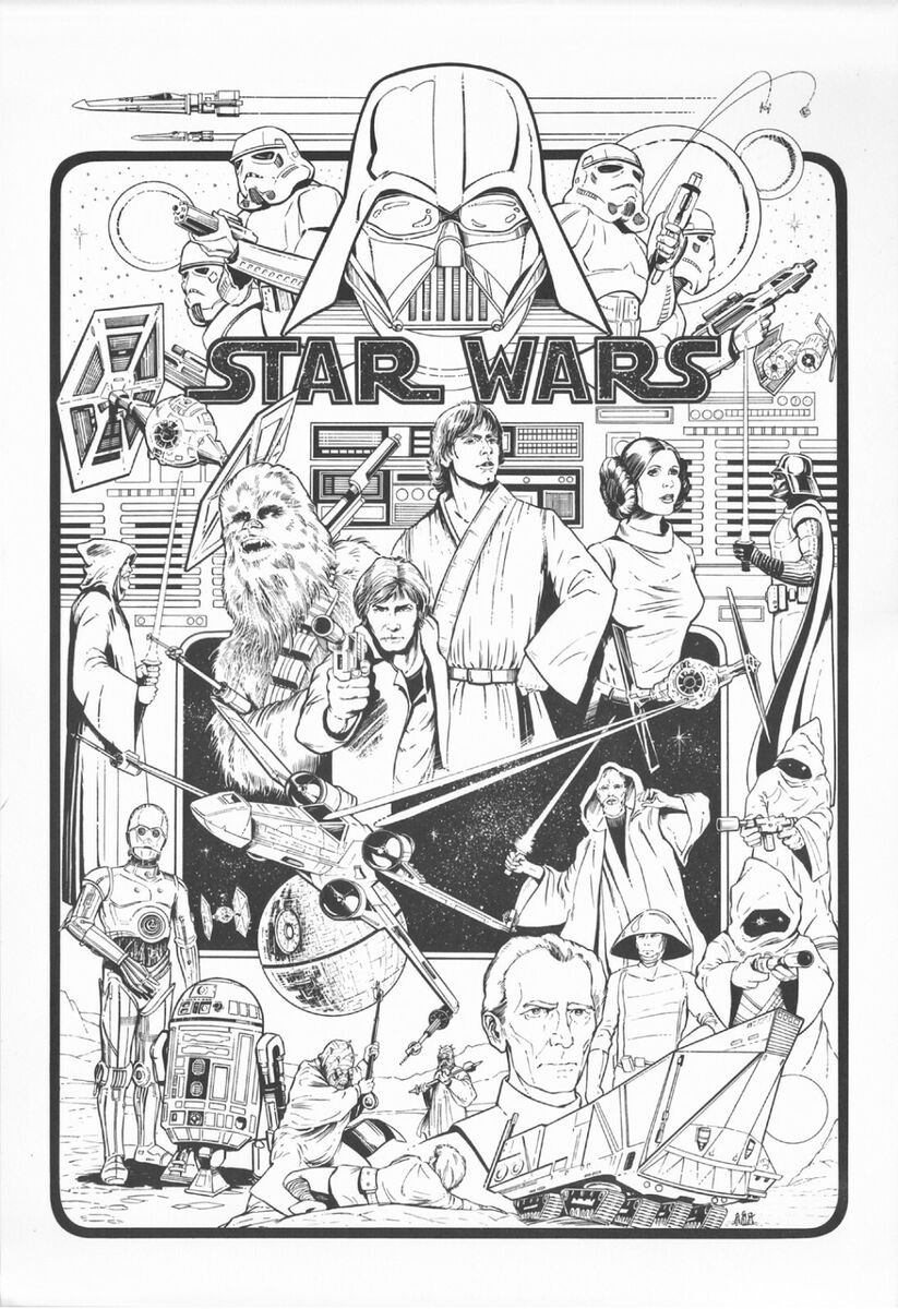 Vintage STAR WARS PEN A POSTER COLORING POSTER 1977 NEVER OFFICIALLY PUBLISHED EBay