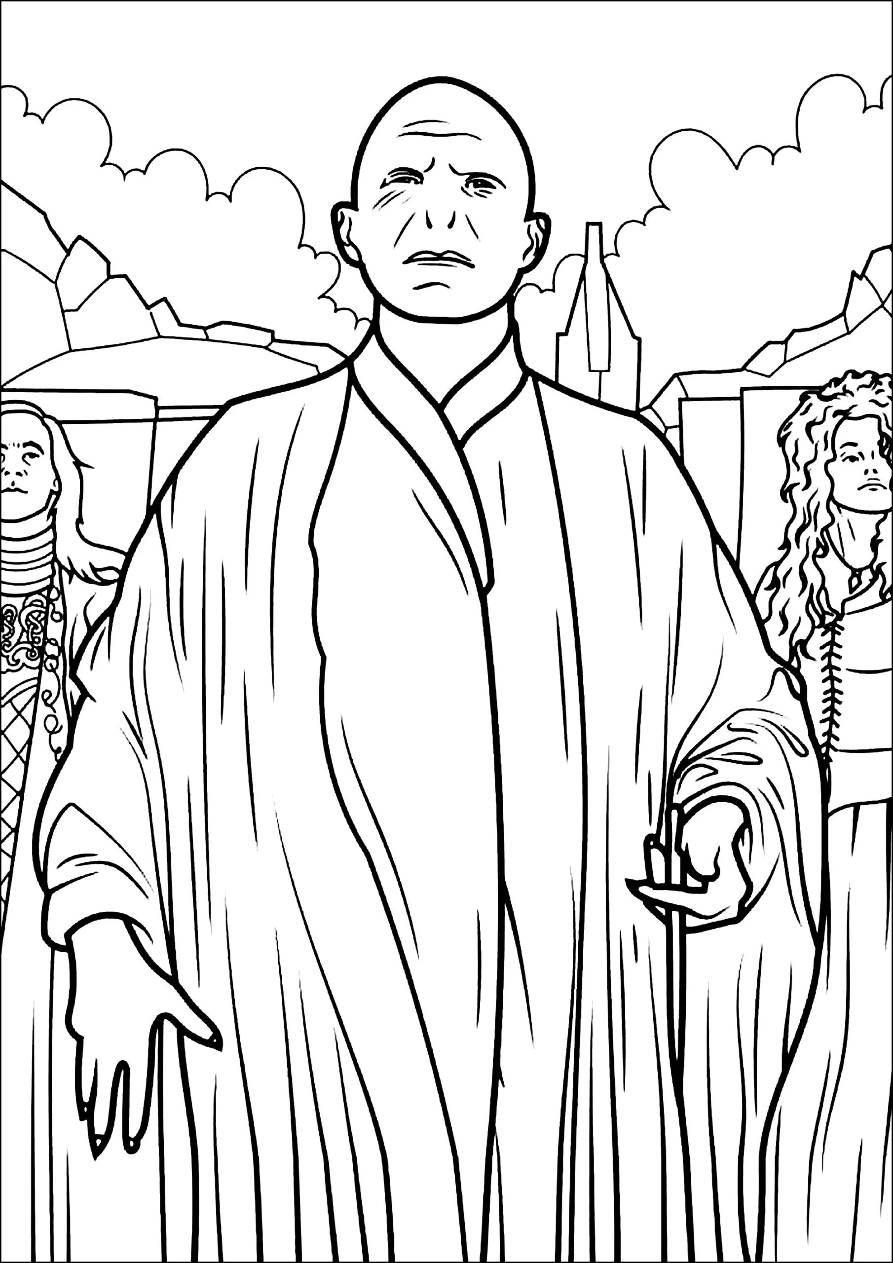 Voldemort Surrounded By Bellatrix Lestrange And Lucius Malfoy Harry Potter Coloring Pages Voldemort Surrounded By Bellatrix Lestrange And Lucius Malfoy Harry Potter Coloring Pages