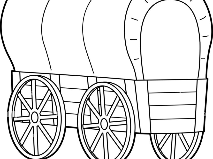 Wagon Vehicle Coloring Page For Kids Stock Vector Image Art Alamy