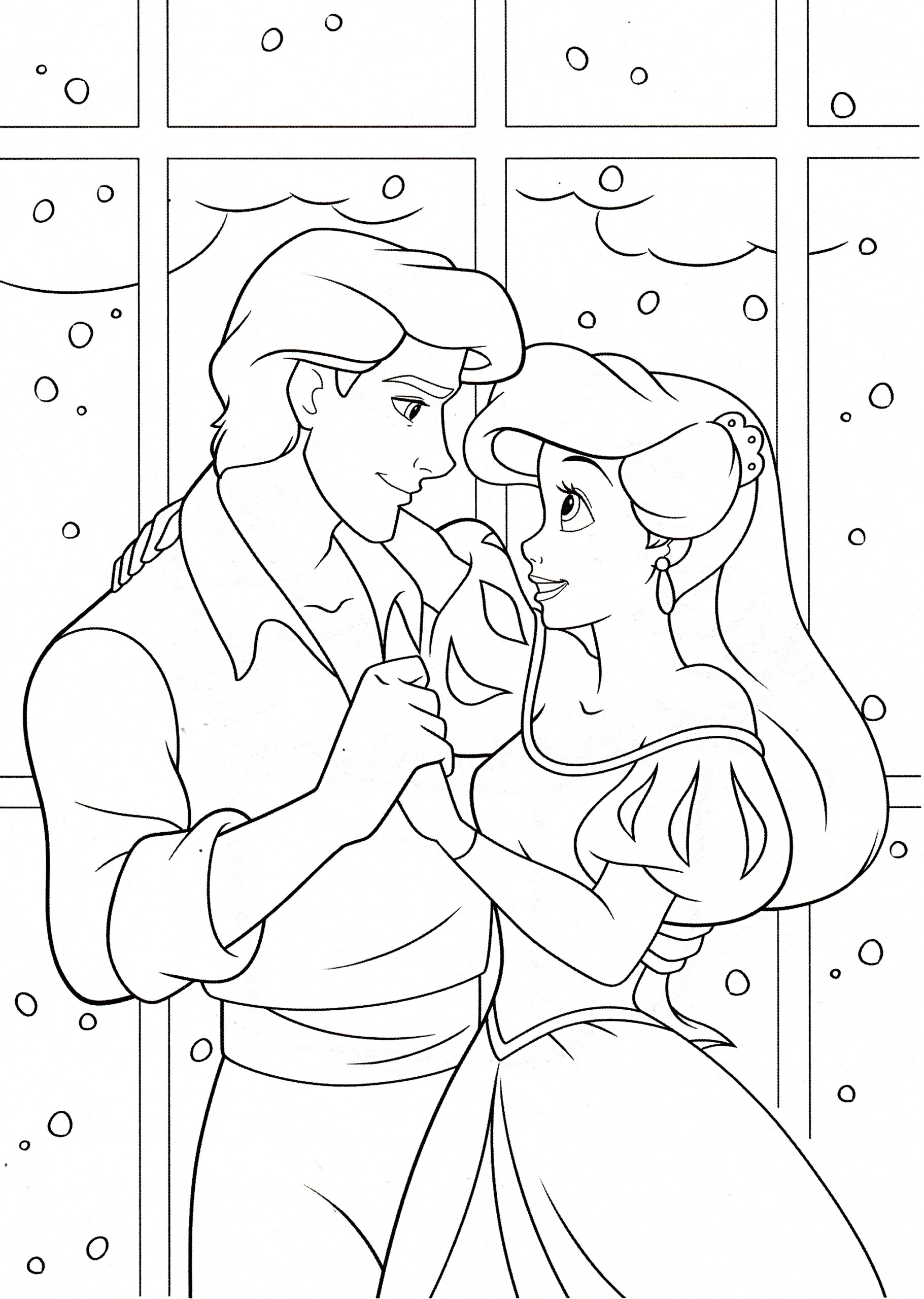 Walt Disney Coloring Pages Prince Eric Princess Ariel walt disney characters 37121410 2029 2852 Cute Kawaii Resources