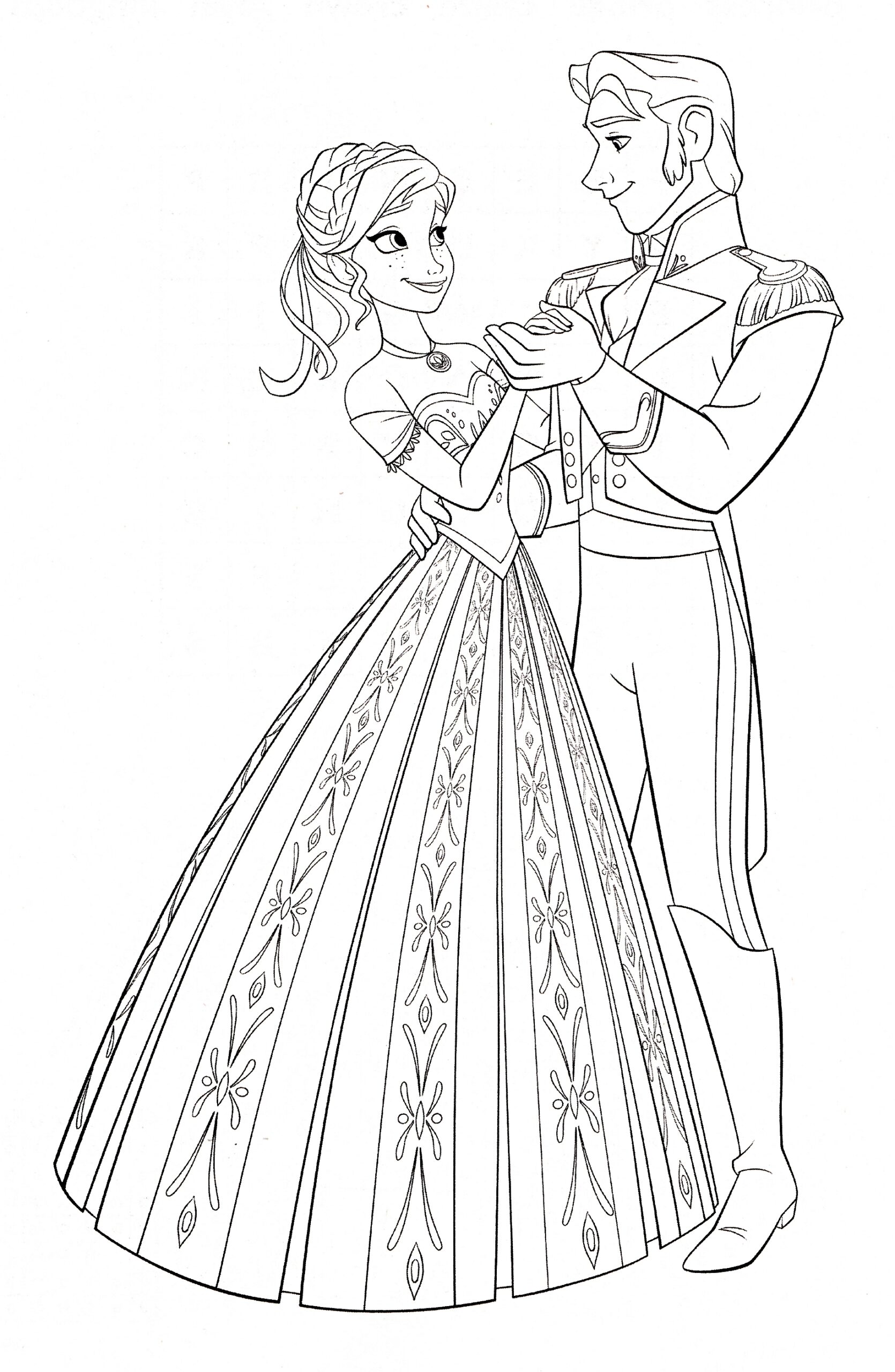 Walt Disney Coloring Pages Princess Anna Prince Hans walt disney characters 35958284 1834 2811 Cute Kawaii Resources