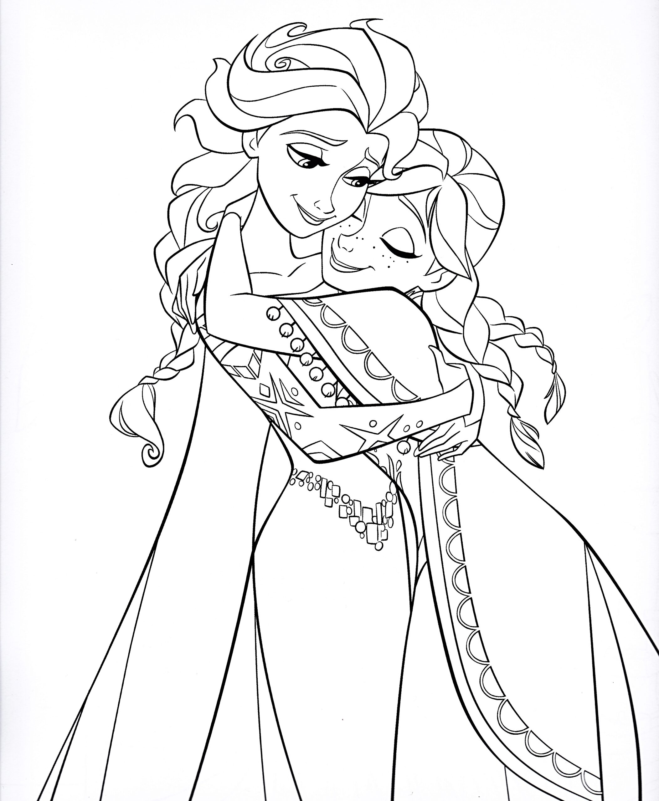 Walt Disney Coloring Pages Queen Elsa Princess Anna walt disney characters 35802463 2552 3104 Cute Kawaii Resources