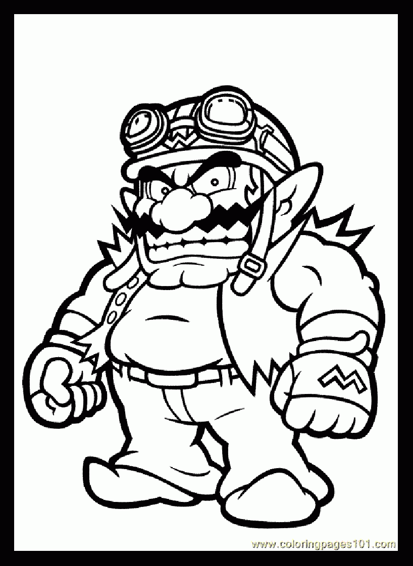 Wario Super Mario Bros Coloring Pages Wario Super Mario Bros Coloring Pages