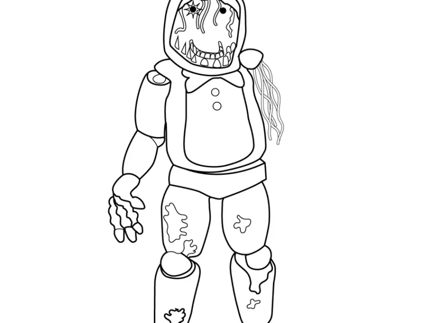 Withered Bonnie FNAF Coloring Page For Kids Free Five Nights At Freddy s Printable Coloring Pages Online For Kids ColoringPages101 Coloring Pages For Kids
