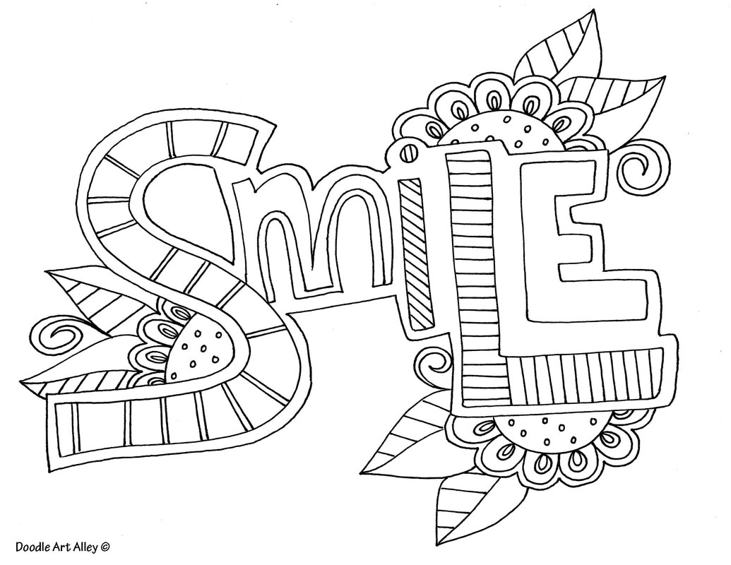 Word Coloring Pages DOODLE ART ALLEY Word Coloring Pages DOODLE ART ALLEY