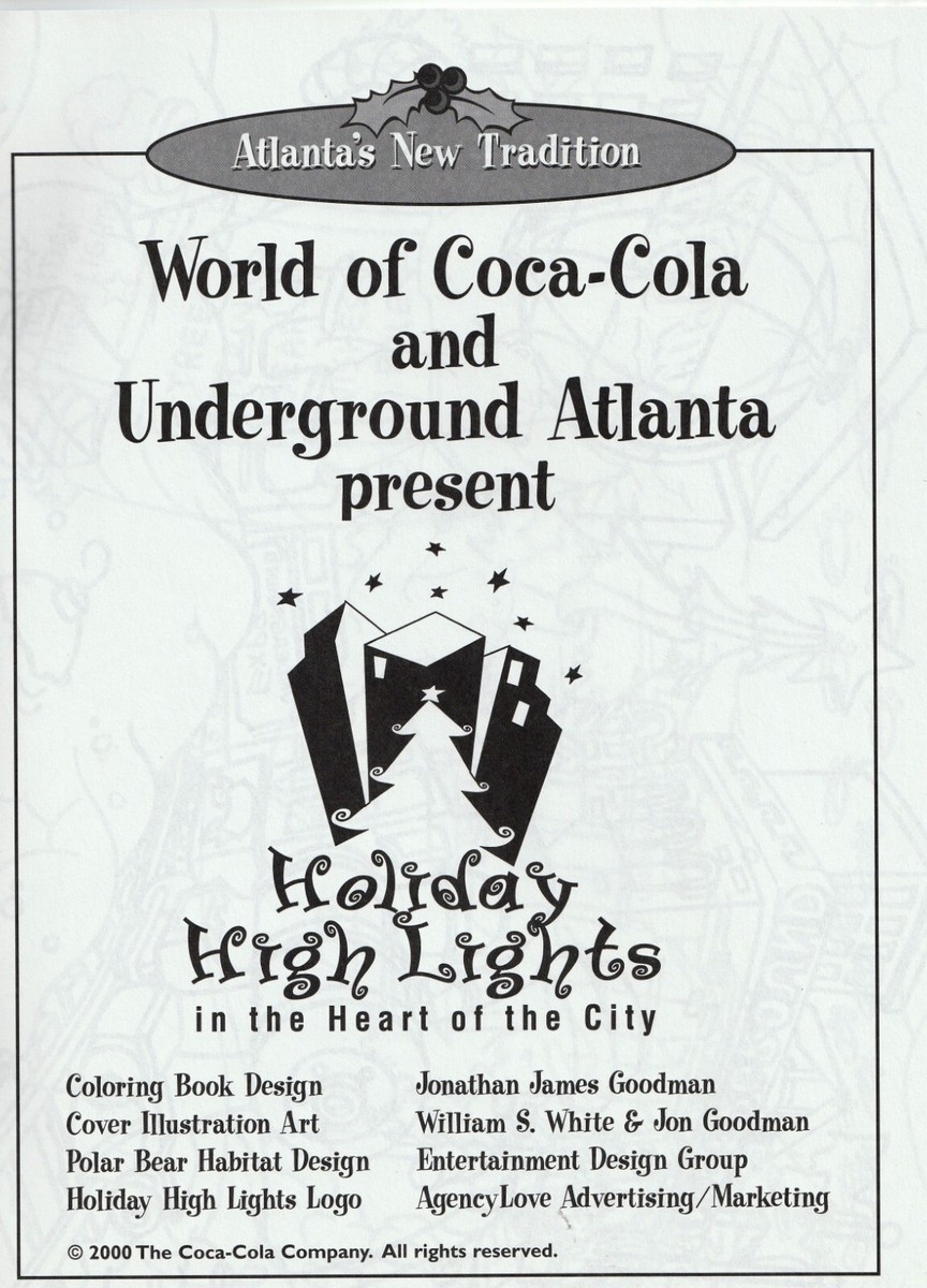World Of Coca Cola Atlanta Coloring Books Polar Bear Underground Atlanta 2000 EBay