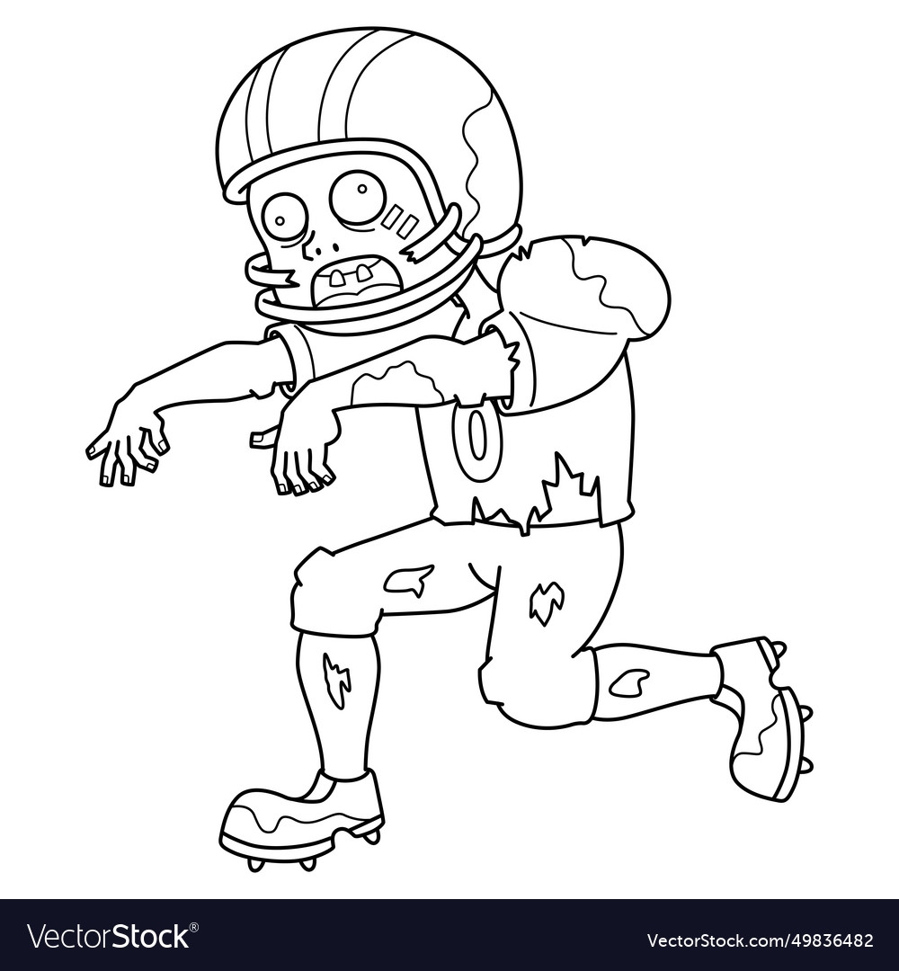 Zombie Athlete Isolated Coloring Page For Kids Vector Image Zombie Athlete Isolated Coloring Page For Kids Vector Image